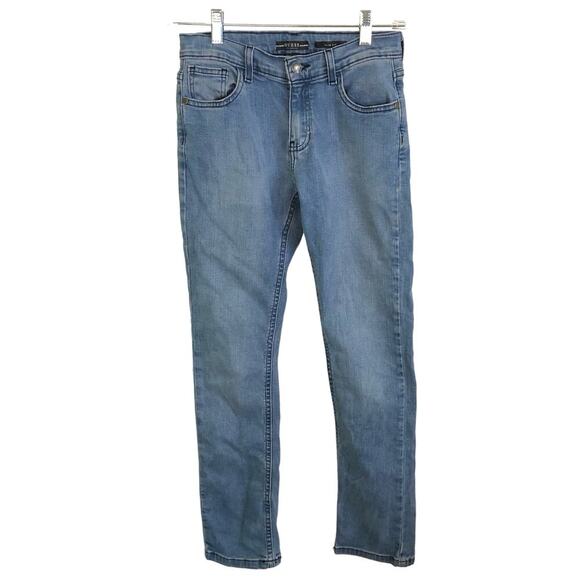 Guess Jeans Girl's Size 12 Slim Fit Medium Wash Adjustable Jeans Button Zip - Picture 1 of 9